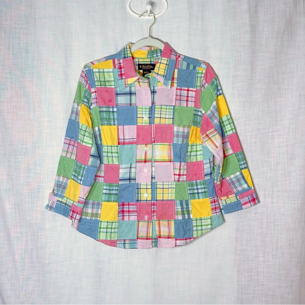 Brooks Brothers Patchwork Madras Button‎ Down Shi… - image 2